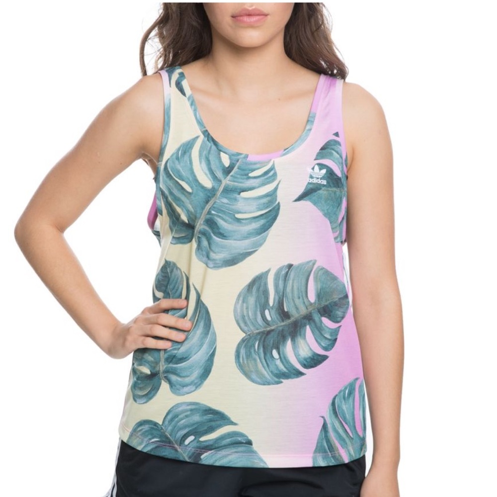 NWT adidas Women’s Leaf Print Tank Top Sz Large